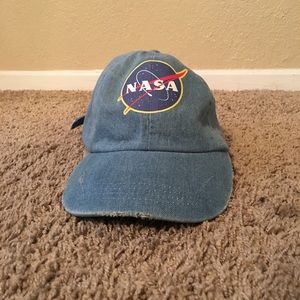 Vintage Denim Distressed NASA Hat